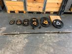 Olympische halter stang met 127,5 kg ziva schijven, Ophalen, Gebruikt, Met stang, Ziva