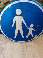 VINTAGE OUD VERKEERSBORD GELEEFDE STAAT 60 CM DOORSNEDE., Reclamebord, Gebruikt, Ophalen of Verzenden, X