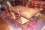 kloostertafel met 6 stoelen, Ophalen, Gebruikt, Klassiek, Eikenhout
