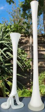 Vaas vazen set oud wit glas design bijzonder gaaf wit uniek, Ophalen of Verzenden