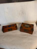 2 vintage koper beslagen Chinese sieraden kistjes, Ophalen of Verzenden