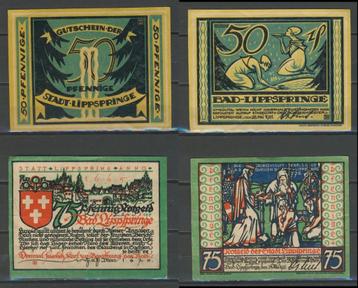 Lippspringe 50-75  Pf 1921 Duits Noodgeld Notgeld Biljet c-3 beschikbaar voor biedingen