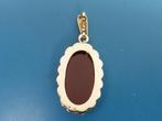 Gouden hanger carneool                                   G93, Gebruikt, ., Ophalen of Verzenden, .