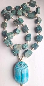 Ketting gemaakt in Egyptische stijl, Ophalen of Verzenden, Zo goed als nieuw, Zilver, Overige materialen
