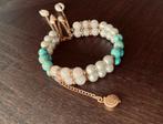 Armband met edelstenen en schelpen, Ophalen of Verzenden, Zo goed als nieuw, Paars, Overige materialen