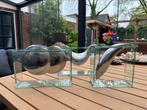 Design vazen glas met rvs, Antiek en Kunst, Kunst | Designobjecten, Ophalen of Verzenden