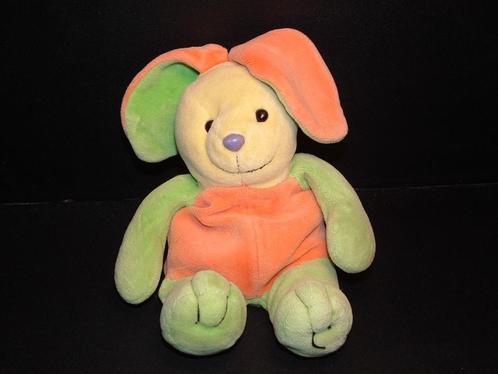 HAPPY HORSE KONIJN VELOURS ORANJE LIJFJE EN OREN  MET GROEN, Kinderen en Baby's, Speelgoed | Knuffels en Pluche, Nieuw, Konijn