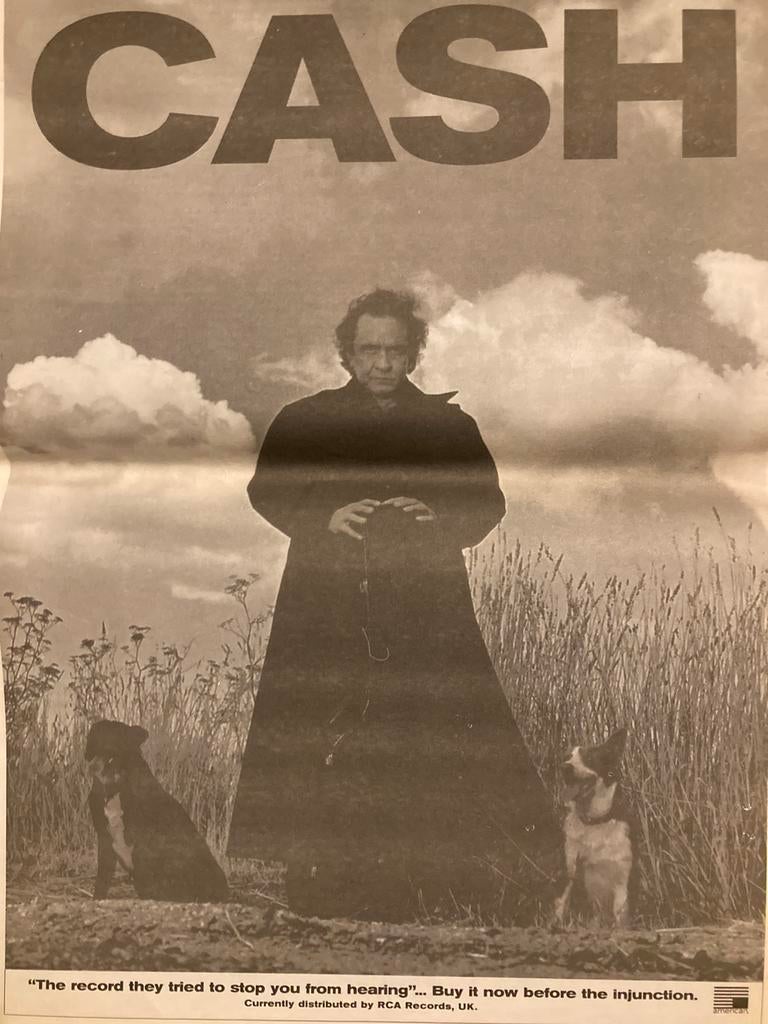 JOHNNY CASH American Recordings A3 advertentie, Ophalen of Verzenden