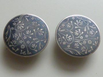 Antieke art deco niëllo zilveren manchetknopen mille fleurs beschikbaar voor biedingen