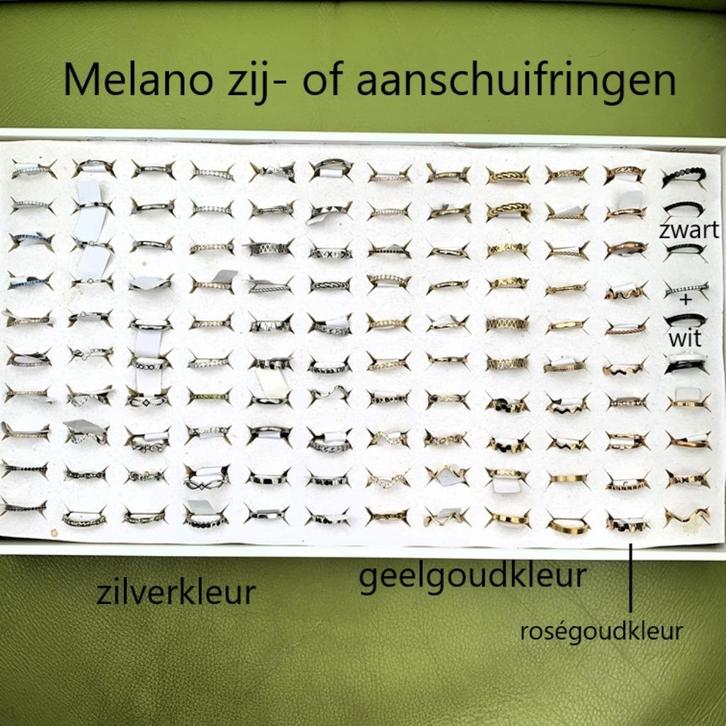 NIEUW:Melano Zij/Aanschuifringen Zilver-,Geelgoud-+Roségoudk, Sieraden, Tassen en Uiterlijk, Ringen, Nieuw, Dame, 17 tot 18, Zilver