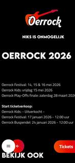 Kaartje voor Oerrock donderdag gezocht! Of passe partout, Tickets en Kaartjes, Evenementen en Festivals, Eén persoon