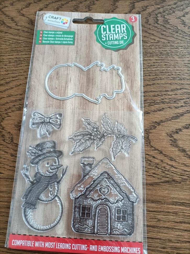 Clear Stamps met Snijmal - Kerstthema, Hobby en Vrije tijd, Stempelen, Nieuw, Clearstamp, Ophalen of Verzenden