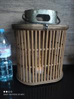 Mooi houten windlicht met zinken bovenkant, Ophalen of Verzenden, Zo goed als nieuw, Hout, 25 tot 50 cm