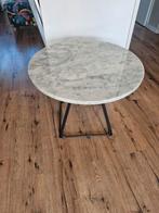 Ronde wit grijs marmer tafel, Huis en Inrichting, Tafels | Salontafels, 50 tot 100 cm, Rond, Nieuw, Ophalen of Verzenden