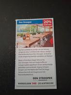 Pannenkoekenhuis Den Strooper 20% korting, Tickets en Kaartjes, Drie personen of meer, Kortingsbon, Overige typen