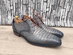 Giorgio blauwe croco schoenen voor heren - Maat 44, Giorgio, Zo goed als nieuw, Veterschoenen, Verzenden