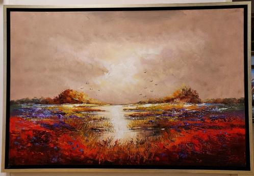 Jochem de Graaf- Kleurrijk landschap, Antiek en Kunst, Kunst | Schilderijen | Klassiek, Ophalen