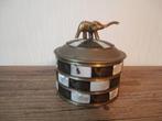 Vintage Opbergdoosje Messing met Olifant Beelden, Ophalen of Verzenden, Dier