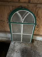 Twee oude stalramen met groen frame, Ophalen, Gebruikt, Gevelraam of Ruit, Minder dan 80 cm