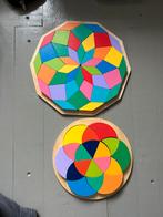 Houten kleuren en vormen puzzels 2 stuks, geometrisch, Kinderen en Baby's, Speelgoed | Kinderpuzzels, Ophalen of Verzenden, Minder dan 10 stukjes