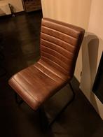 8 Leren eetkamerstoelen, Gebruikt, Bruin, Leer, Ophalen of Verzenden