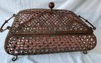 retro vintage gevlochten metalen broodmand tafelmand, Huis en Inrichting, Woonaccessoires | Schalen en Manden, Overige materialen