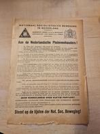 Flyer nsb Aan de Nederlandsche pluimveehouders!, Verzamelen, Militaria | Tweede Wereldoorlog, Ophalen of Verzenden