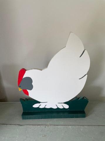 Grote houten kip. Haan van hout. Pasen.  Leuke houten kip beschikbaar voor biedingen