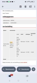 Kluun 15 januari Isala Theater 2 kaarten rij 4, Twee personen, Januari