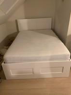 Wit Houten Bed ikea Brimnes, Huis en Inrichting, Slaapkamer | Bedden, Ophalen, Wit, Tweepersoons, Zo goed als nieuw