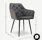 Grijze Velvet Eetkamerstoel - Elegant & Comfortabel, Ophalen, Nieuw, Metaal, Eén