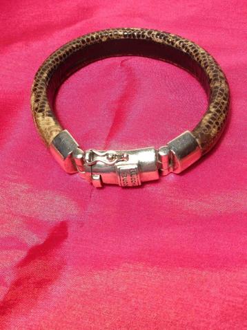 Buddha to Buddha zilveren armband met slangenleer beschikbaar voor biedingen