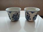 Delfts blauwe bloempotten  2 stuks, Tuin en Terras, Bloempotten, Ophalen, Gebruikt, Rond, Binnen