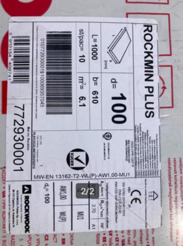 Rockwool isolatie pak 10cm beschikbaar voor biedingen