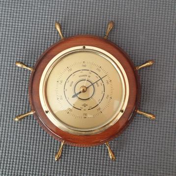 Vintage ca. 1960's maritieme BAROMETER in stuurwielontwerp beschikbaar voor biedingen