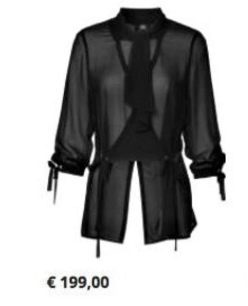 Monique Collignon fancy overlay blouse, maat 36 NIEUW, Kleding | Dames, Blouses en Tunieken, Nieuw, Maat 36 (S), Zwart, Ophalen of Verzenden