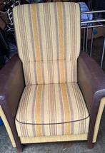 Fauteuil (DN design) stof geel/wit, Ophalen, 75 tot 100 cm, Zo goed als nieuw, Stof