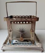 Art-deco vierkant theelichtje met geetst glas, Antiek en Kunst, Ophalen of Verzenden