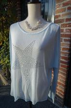 frisse zacht blauwe gaas stretch top met studs ster XL, Kleding | Dames, Blauw, Maat 46/48 (XL) of groter, Ophalen of Verzenden