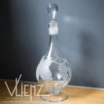 Vintage, brocante glazen karaf met druiven en dop glas, Ophalen of Verzenden