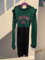 B NOSY GROEN GLITTER JURK, MAAT: 146/152, Kinderen en Baby's, Kinderkleding | Maat 146, B.Nosy, Meisje, Ophalen of Verzenden, Zo goed als nieuw