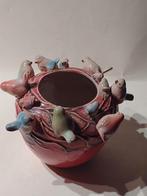 Des Pots vaas met vogeltjes / Hoogte 15 cm, Huis en Inrichting, Woonaccessoires | Vazen, Minder dan 50 cm, Ophalen of Verzenden