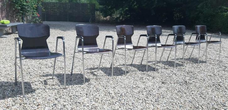 Eromes design eetkamerstoelen jaren 60  palisander pagholz, Huis en Inrichting, Stoelen, Zo goed als nieuw, Vijf, Zes of meer stoelen
