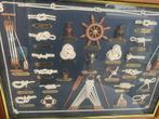 Schilderij zeemansknopen en toebehoren.Knopenbord, Verzamelen, Scheepvaart, Ophalen, Zo goed als nieuw