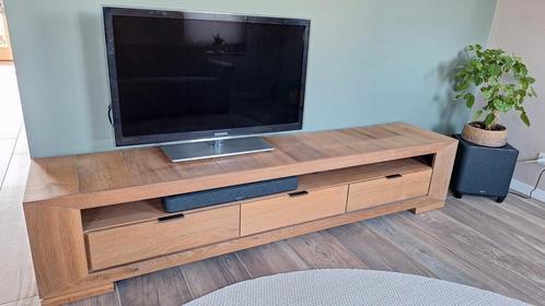 robuust geolied blank eiken tv meubel 220x45x45, Huis en Inrichting, Kasten | Televisiemeubels, Gebruikt, Minder dan 100 cm, 25 tot 50 cm