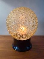 Plafondlamp, plafonnière, amber glas, vintage, retro, jr 70, Ophalen of Verzenden, Zo goed als nieuw, Glas