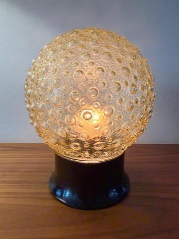 Plafondlamp, plafonnière, amber glas, vintage, retro, jr 70 beschikbaar voor biedingen