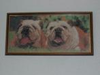 2 engelse bulldoggen bulldog in telpatroon ongeveer 53 / 27, Ophalen, Gebruikt, Hond of Kat, Beeldje of Figuurtje
