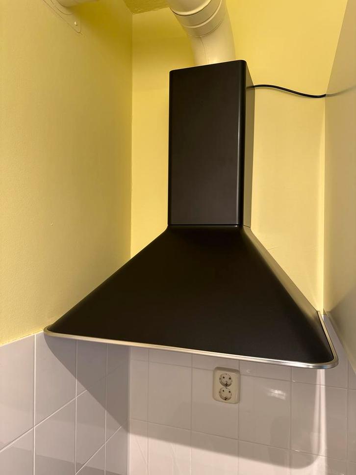 Ikea Mattradition Afzuigkap Zwart - Nieuwstaat + Garantie!, Witgoed en Apparatuur, Afzuigkappen, Zo goed als nieuw, Vrijstaand