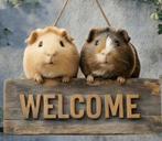 Cavia houten welkom bord 14 bij 20 cm/Nieuw, Verzenden, Nieuw